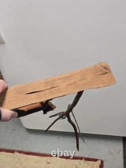 Vintage Charles Morgan Baxter TN Hand Carved Wood Racoon Dog Sculpture Folk Art