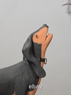 Vintage Charles Morgan Baxter TN Hand Carved Wood Racoon Dog Sculpture Folk Art