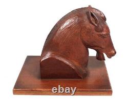 Vintage Charming Carved Wood Wooden Folk Art Horse Head Sculpture Carving