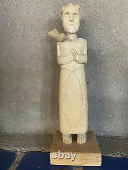 Vintage Cordova, NM Carving St Francis Santo Jose Mondragon Folk Art New Mexico