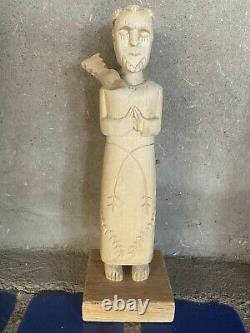 Vintage Cordova, NM Carving St Francis Santo Jose Mondragon Folk Art New Mexico