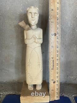 Vintage Cordova, NM Carving St Francis Santo Jose Mondragon Folk Art New Mexico