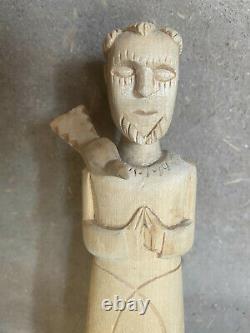 Vintage Cordova, NM Carving St Francis Santo Jose Mondragon Folk Art New Mexico