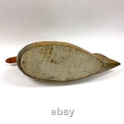 Vintage Duck Decoy Wood Carved Folk Art Hunting Decor Natural Patina