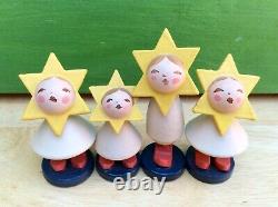 Vintage Erzgebirge Expertic Germany Wood Sun Moon Star Celestial Family Folk Art