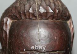 Vintage European Hand Carved Wood Man Bust Sculpture