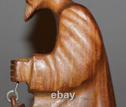 Vintage European Hand Carved Wood Man Figurine