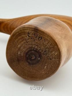 Vintage Evelyn E Yonkin Signed Folk Art Carved Butternut Wood