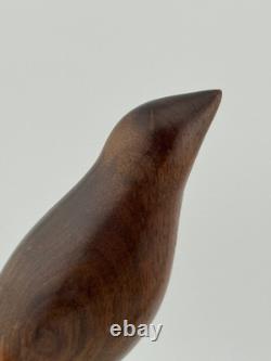 Vintage Evelyn E Yonkin Signed Folk Art Carved Walnut Wood