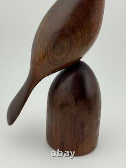 Vintage Evelyn E Yonkin Signed Folk Art Carved Walnut Wood