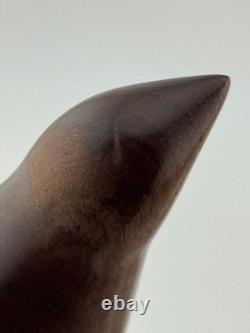 Vintage Evelyn E Yonkin Signed Folk Art Carved Walnut Wood