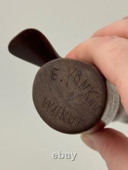 Vintage Evelyn E Yonkin Signed Folk Art Carved Walnut Wood