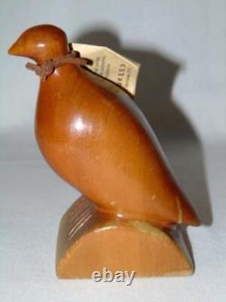 Vintage FOLK ART QUAIL Carved Wood NATIVE AMERICAN INDIAN Cherokee NC, Signed