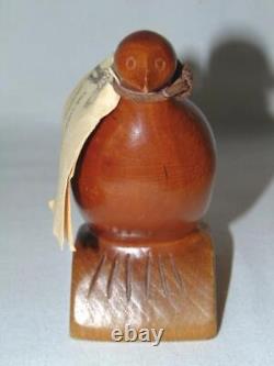 Vintage FOLK ART QUAIL Carved Wood NATIVE AMERICAN INDIAN Cherokee NC, Signed