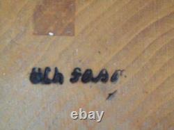 Vintage FOLK ART QUAIL Carved Wood NATIVE AMERICAN INDIAN Cherokee NC, Signed