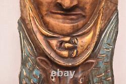 Vintage Face Mask Bat Angel Mexican Guerrero FOLK ART HAND CARVED Large ATQ