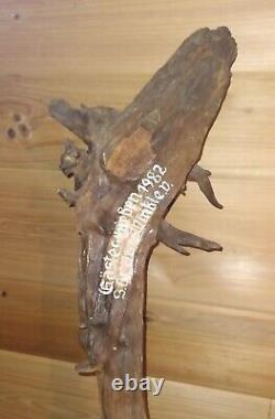 Vintage Folk Art 1982 German Wood Hand Carved Tree Wall Hanging 22 Inches