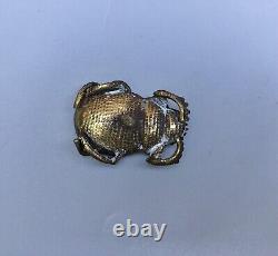 Vintage Folk Art Beetle Wood Carved Cabbage Or Rose Sculpture