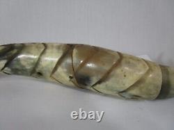 Vintage Folk Art Carved Bull Horn Snake Sculpture
