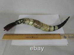 Vintage Folk Art Carved Bull Horn Snake Sculpture