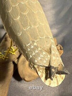 Vintage Folk Art Carved Painted Nautical Shorebird Decoy signed Kaler