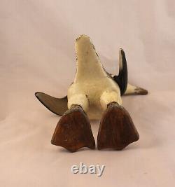 Vintage Folk Art Carved Penguin