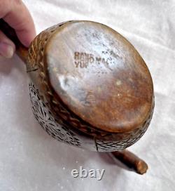 Vintage Folk Art Carved Wood Dual Horse Heads Ale Bowl Hand Carved Norwegian