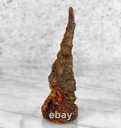 Vintage Folk Art Carved Wood Spirit Old Man Gnome Face Sculpture