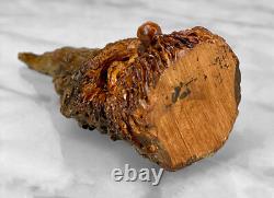 Vintage Folk Art Carved Wood Spirit Old Man Gnome Face Sculpture