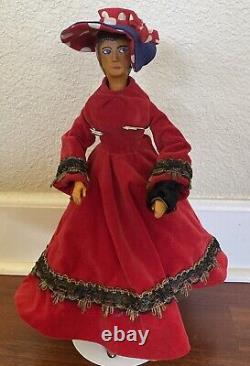 Vintage Folk Art DOLL Hand Made Carved Wood OOAK With Clothes