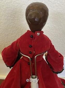 Vintage Folk Art DOLL Hand Made Carved Wood OOAK With Clothes