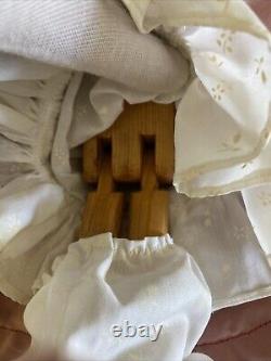 Vintage Folk Art DOLL Hand Made Carved Wood OOAK With Clothes