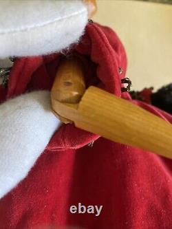 Vintage Folk Art DOLL Hand Made Carved Wood OOAK With Clothes