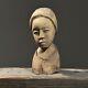 Vintage Folk Art Hand Carved Female Portrait With Headwrap Sculpture