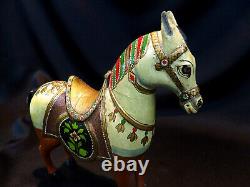 Vintage Folk Art Hand Carved Painted Stallion Horse 10