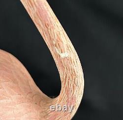 Vintage Folk Art Hand Carved Pink Flamingo, Signed