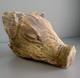 Vintage Folk Art Hand Carved Solid Wood Boar Pig Head Sculpture Bench End 11.5