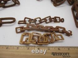 Vintage Folk Art Hand Carved Wood Chains Block With Balls Links