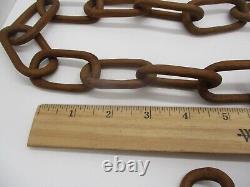 Vintage Folk Art Hand Carved Wood Chains Block With Balls Links