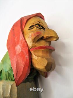 Vintage Folk Art Hand Carved Wood Kitchen Witch NUTCRACKER Black Forest GERMANY