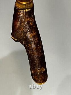 Vintage Folk Art Hand Carved Wood Masonic Letter Opener 1920