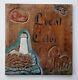 Vintage Folk Art Hand Carved Wood Plaque Maine Lighthouse R. Woodford Signed