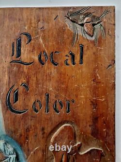 Vintage Folk Art Hand Carved Wood Plaque Maine Lighthouse R. Woodford SIGNED