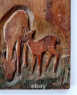 Vintage Folk Art Hand Carved Wood Plaque Maine Lighthouse R. Woodford SIGNED
