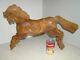 Vintage Folk Art Hand Carved Wood Wild Stallion Mustang Horse 15h X 24 X 6
