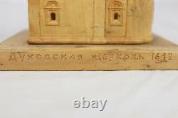 Vintage Folk Art Hand Carved Wooden Model of Ryazan Holy Spirit Church Russia