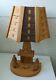 Vintage Folk Art Lamp Wood Carved Figural Couple Dog Fireplace Quebec