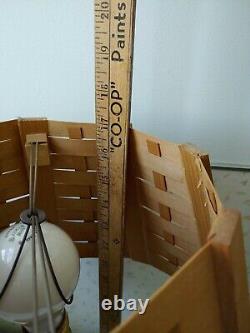 Vintage Folk Art Lamp Wood Carved Figural Couple Dog Fireplace Quebec