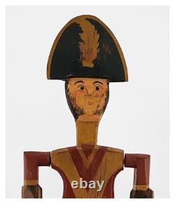 Vintage Folk Art Polychromed Carved Wood Wirligig Revolutionary War Soldier