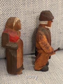Vintage Folk Art Wood Carving Signed Axel M Peterson